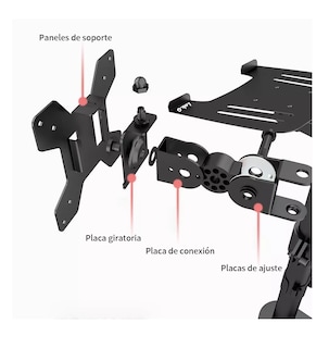 Foto 5 | Soporte De Monitor Dual Y Portátil Negro