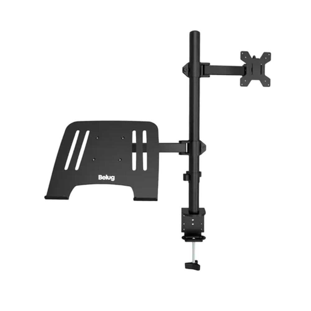Soporte De Monitor Dual Para Monitor Y Portátil Negro Belug