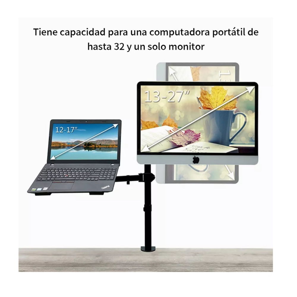 Foto 3 | Soporte De Monitor Dual Para Monitor Y Portátil Negro Belug