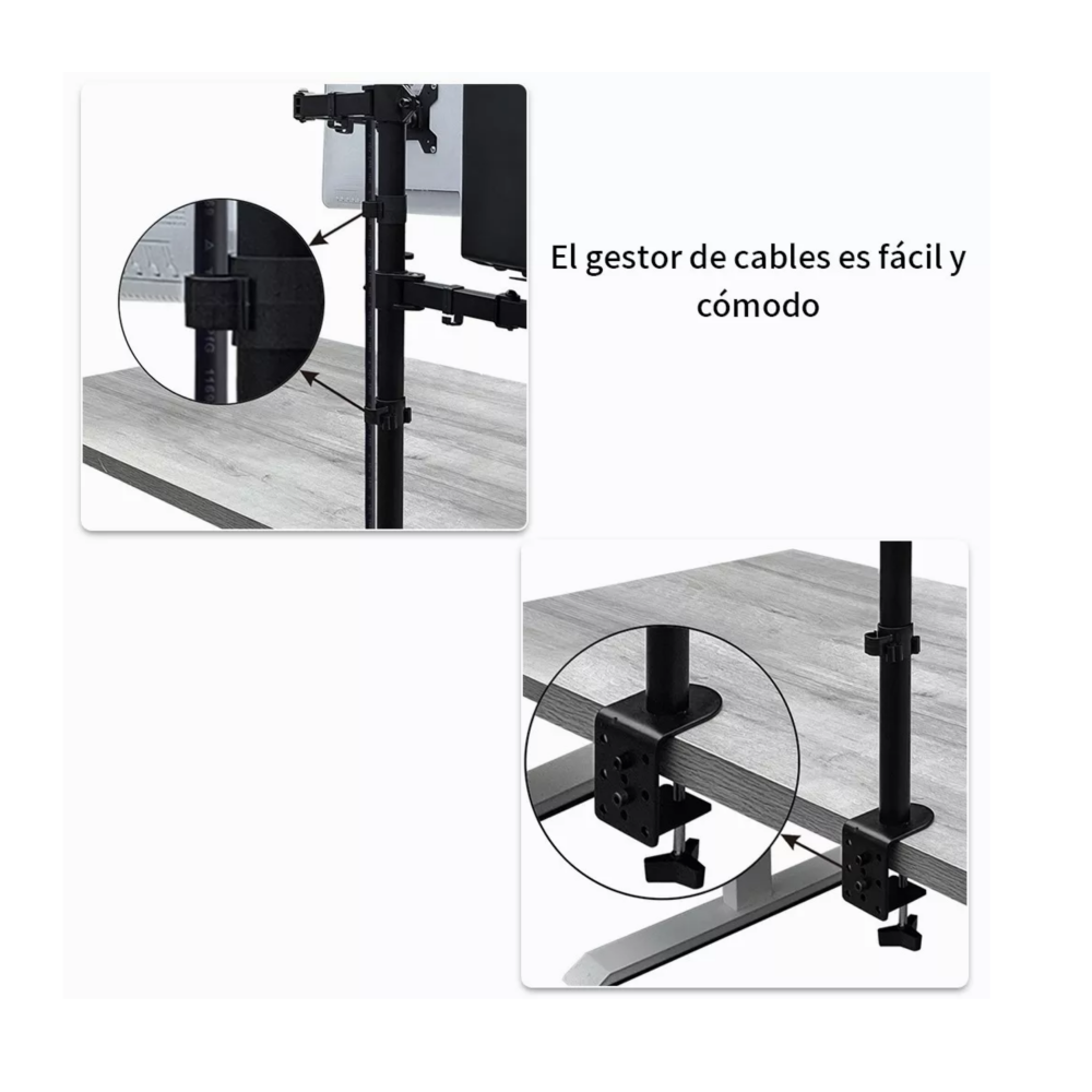 Foto 4 | Soporte De Monitor Dual Para Monitor Y Portátil Negro Belug