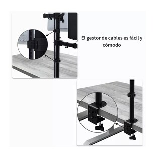 Foto 4 | Soporte De Monitor Dual Para Monitor Y Portátil Negro Belug