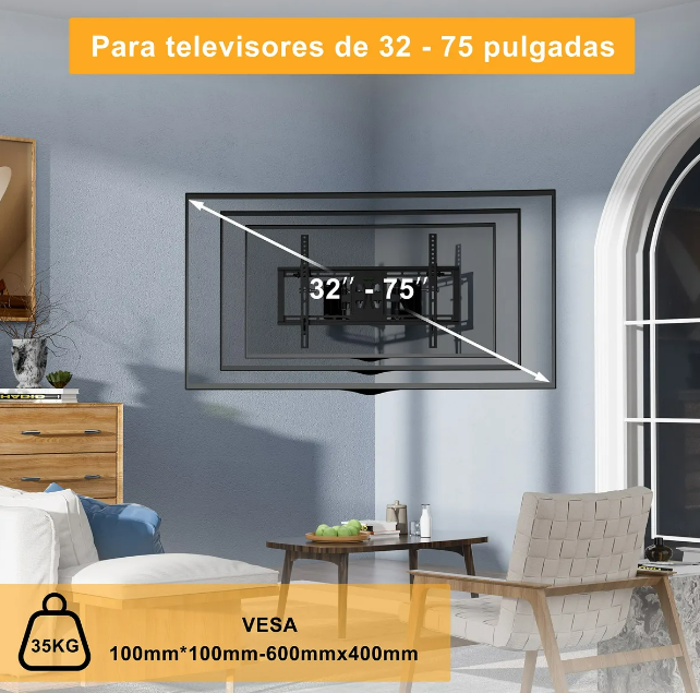 Foto 5 pulgar | Soporte Xtellar Tv Para Esquina Con Double Brazo Para 32-65 Pulgadas