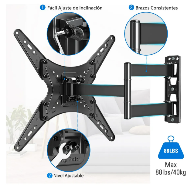 Foto 3 | Soporte Xtellar De Pared Mountup Para Tv/monitor De 30-50 Pulgadas