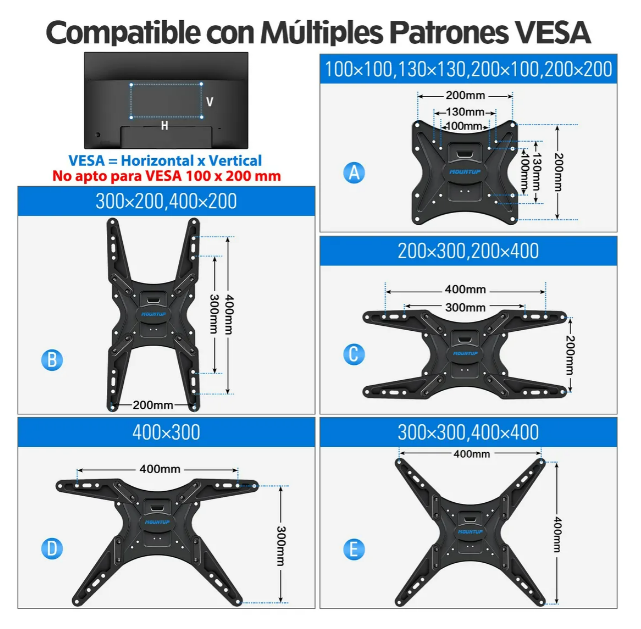 Foto 5 pulgar | Soporte Xtellar De Pared Mountup Para Tv/monitor De 30-50 Pulgadas