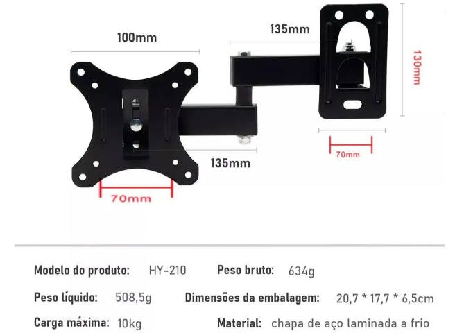 Foto 3 pulgar | Soporte Xtellar Base  Brazo Para Pantalla Tv Monitor 10-32 Pulgadas