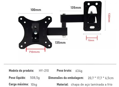 Foto 2 | Soporte Xtellar Base Brazo Para Pantalla Tv Monitor 10-32 Pulgadas