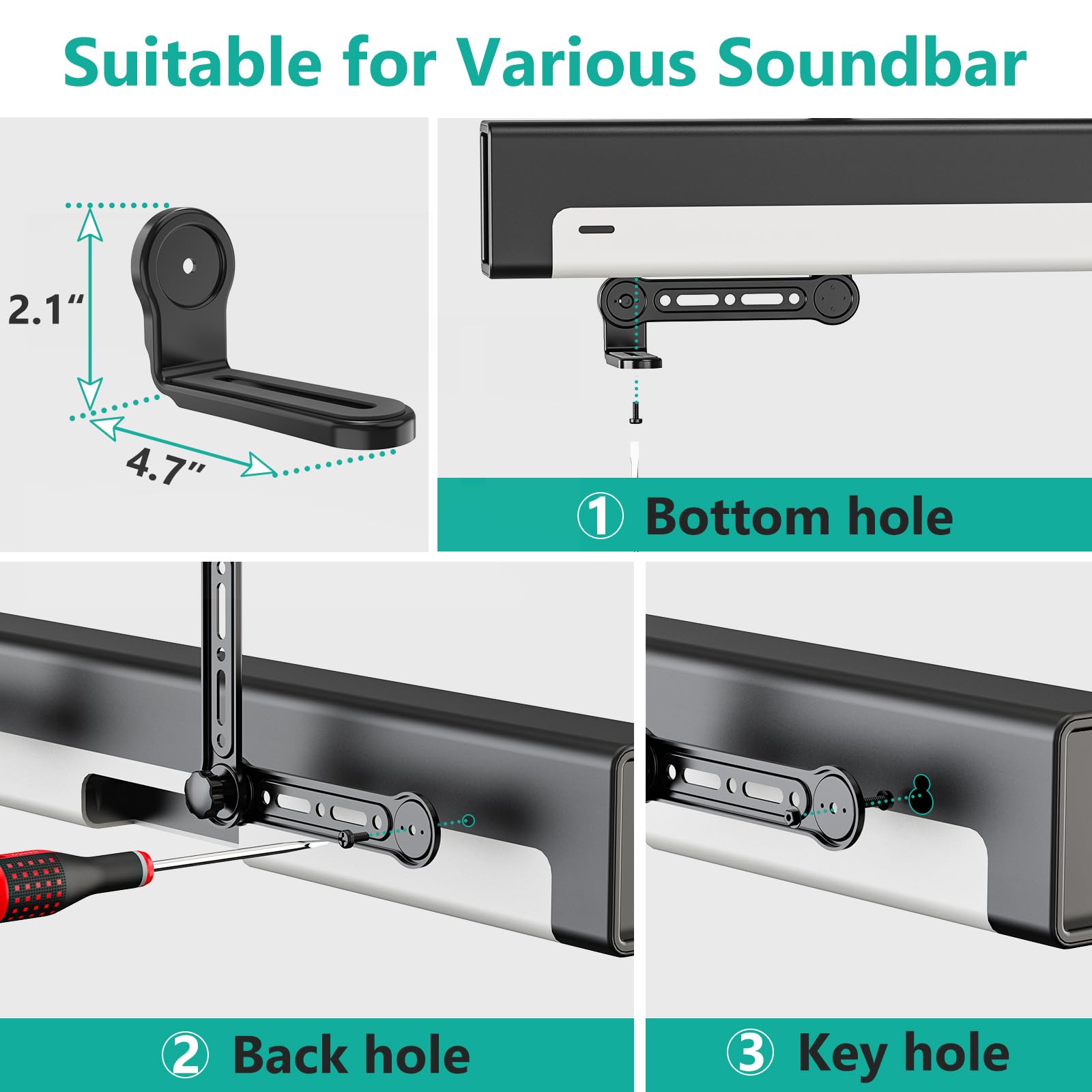 Foto 7 pulgar | Soporte Universal Para Barra De Sonido Wali Compatible Con Samsung, Sony,  - Venta Internacional.