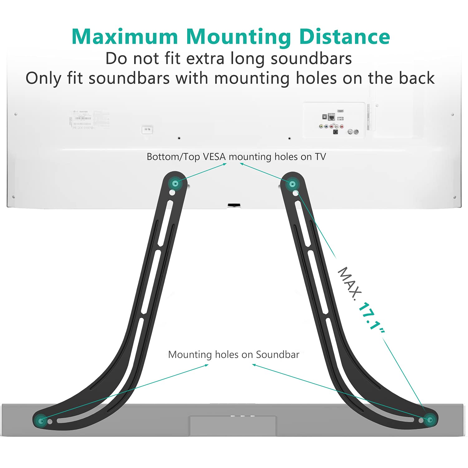 Foto 4 pulgar | Soporte de Barra de Sonido Wali Sbr201 para Televisores de 32 a 70" - Venta Internacional
