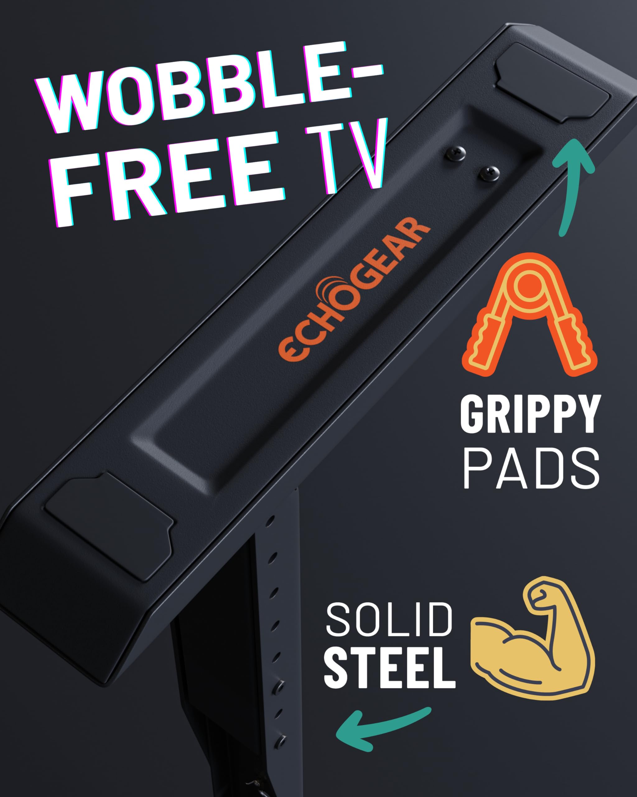 Foto 7 pulgar | Soporte De Tv Echogear Universal De Gran Altura Ajustable Hasta 77 - Venta Internacional.