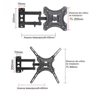 Foto 2 | Soporte De Pared Xtellar Para Tv De 32 A 55 Pulgadas Ajustable Y Rotativo Compatible Con Montaje Universal Ha