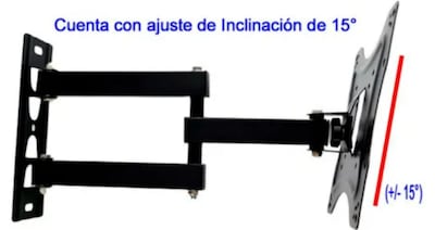 Foto 2 | Soporte Xtellar Para Tv Articulado Giro 90° Negro Para Pantallas De 14 A 42 Pulgadas