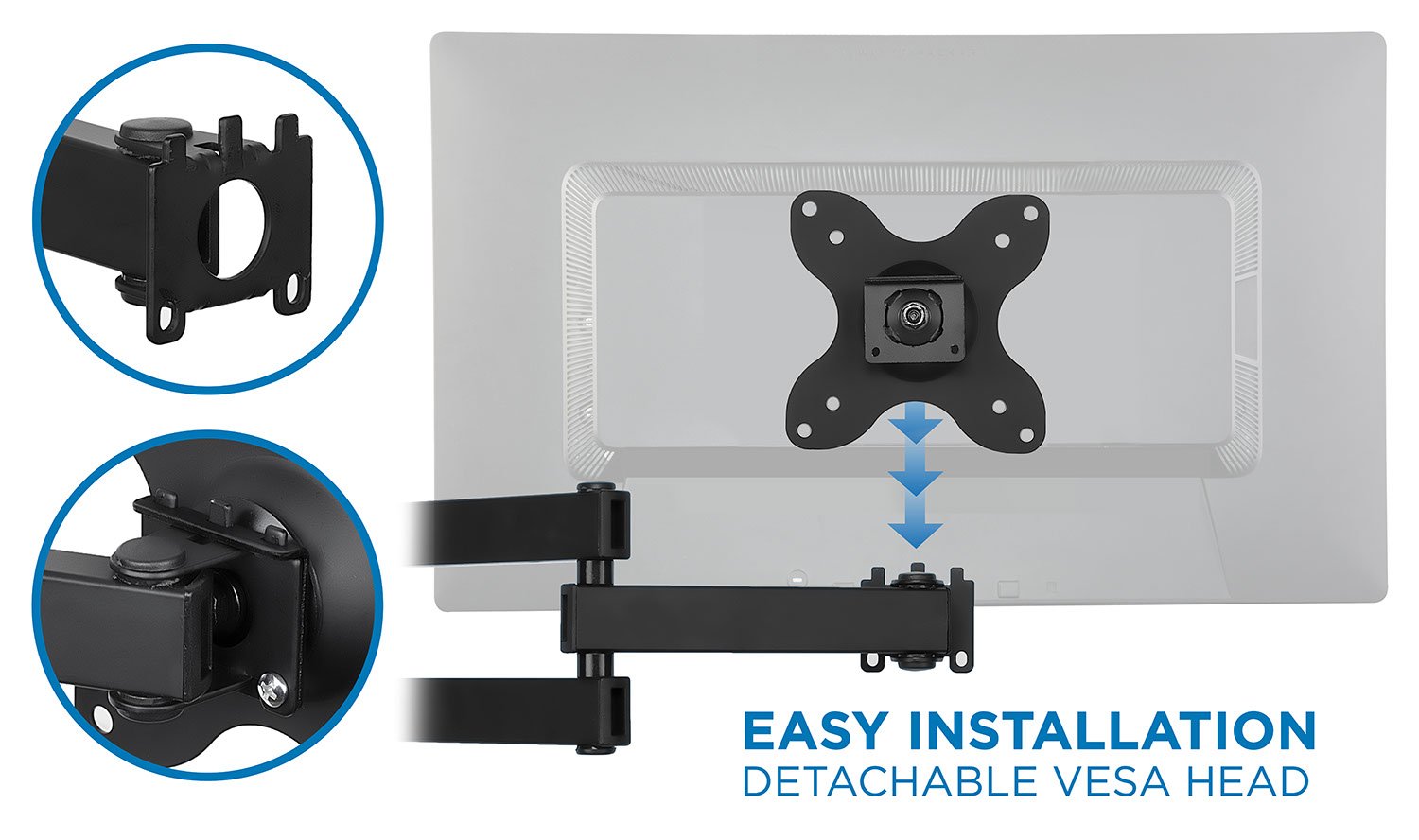 Foto 4 pulgar | Soporte De Pared Para Monitor De Tv  Arm Mount-it! Full-motion De 19 A 27 Pulgadas - Venta Internacional.