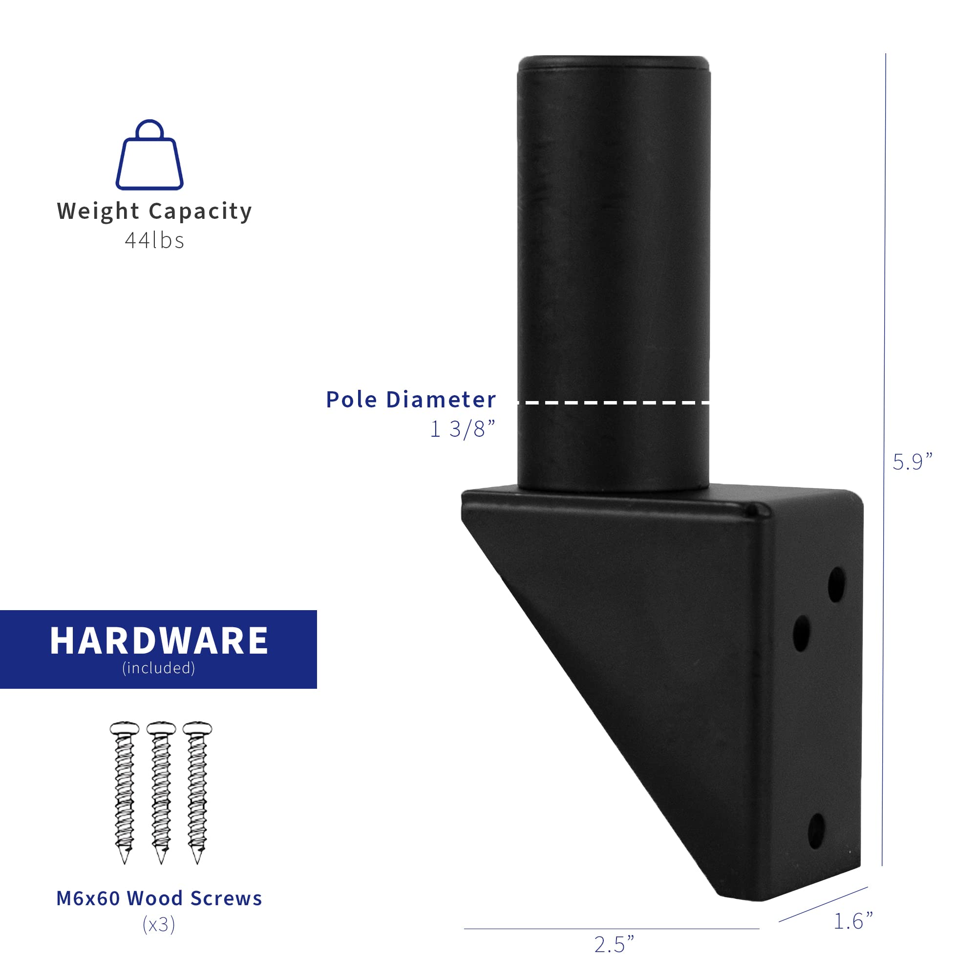 Foto 3 pulgar | Soporte De Poste De Conversión Para Montaje En Pared Vivo Mount-wcb01 Negro - Venta Internacional.