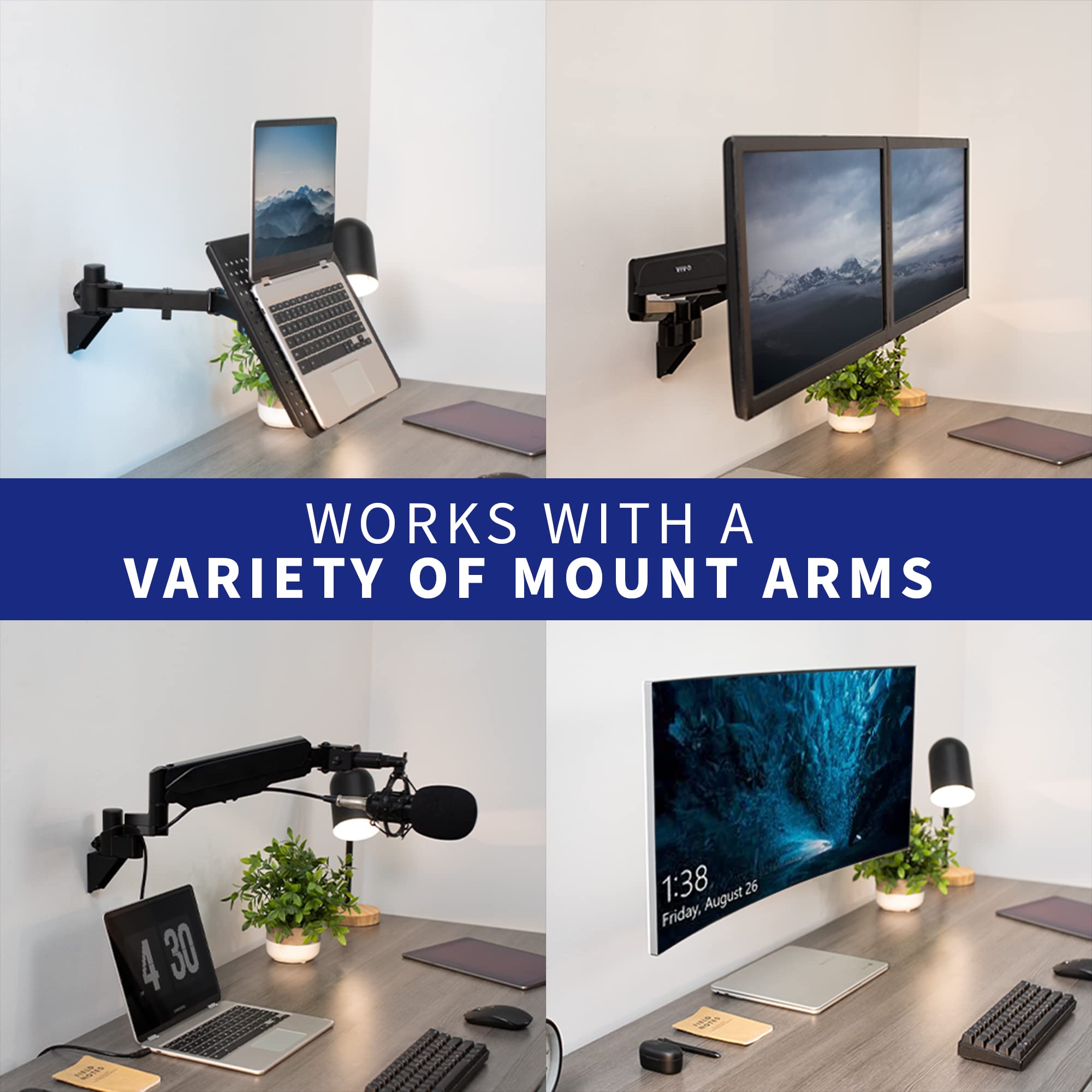 Foto 6 | Soporte De Poste De Conversión Para Montaje En Pared Vivo Mount-wcb01 Negro - Venta Internacional.