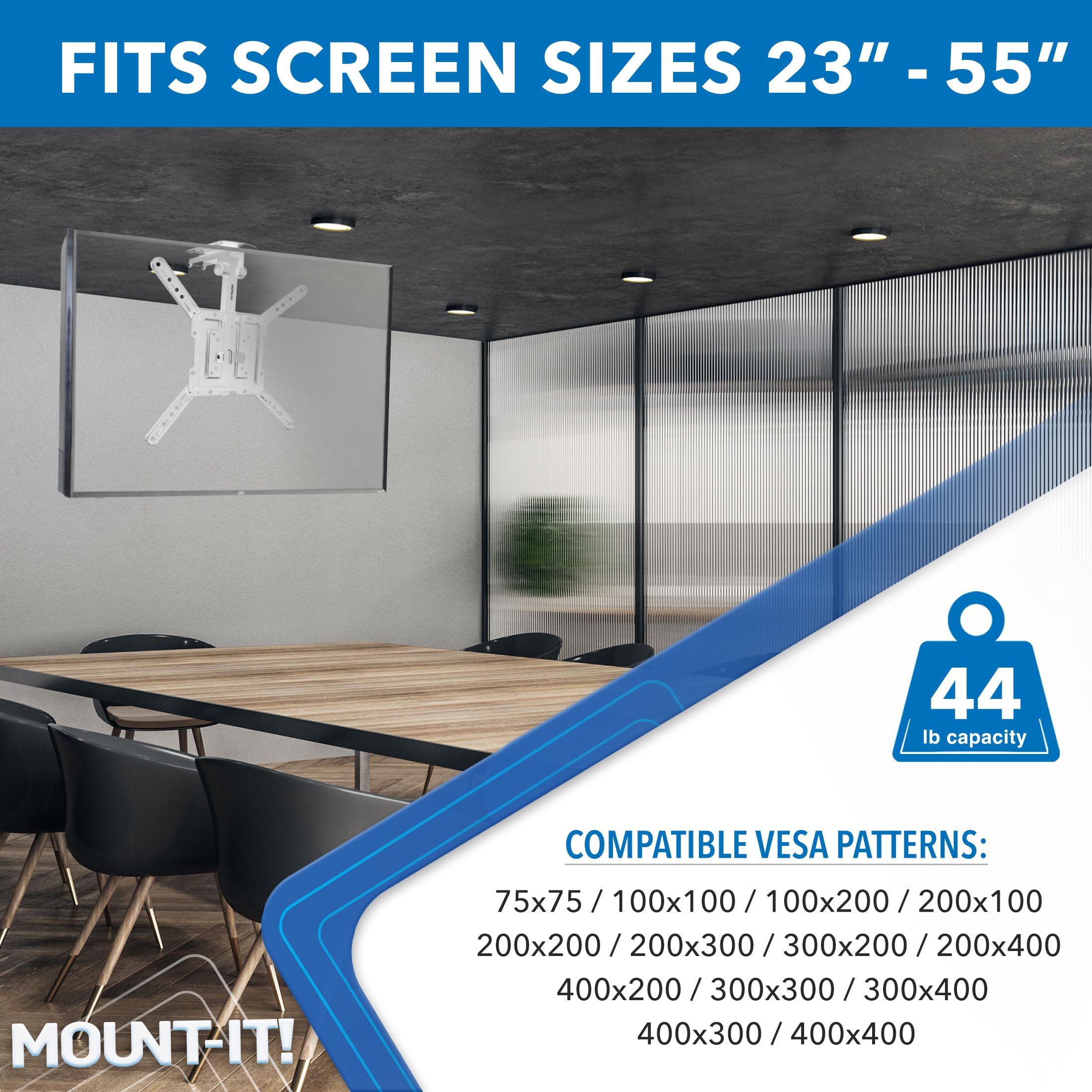 Foto 3 | Soporte De Tv De Techo Mount-it! Se Puede Plegar De 23 A 55 Pulgadas  20 Kg De Capacidad - Venta Internacional.