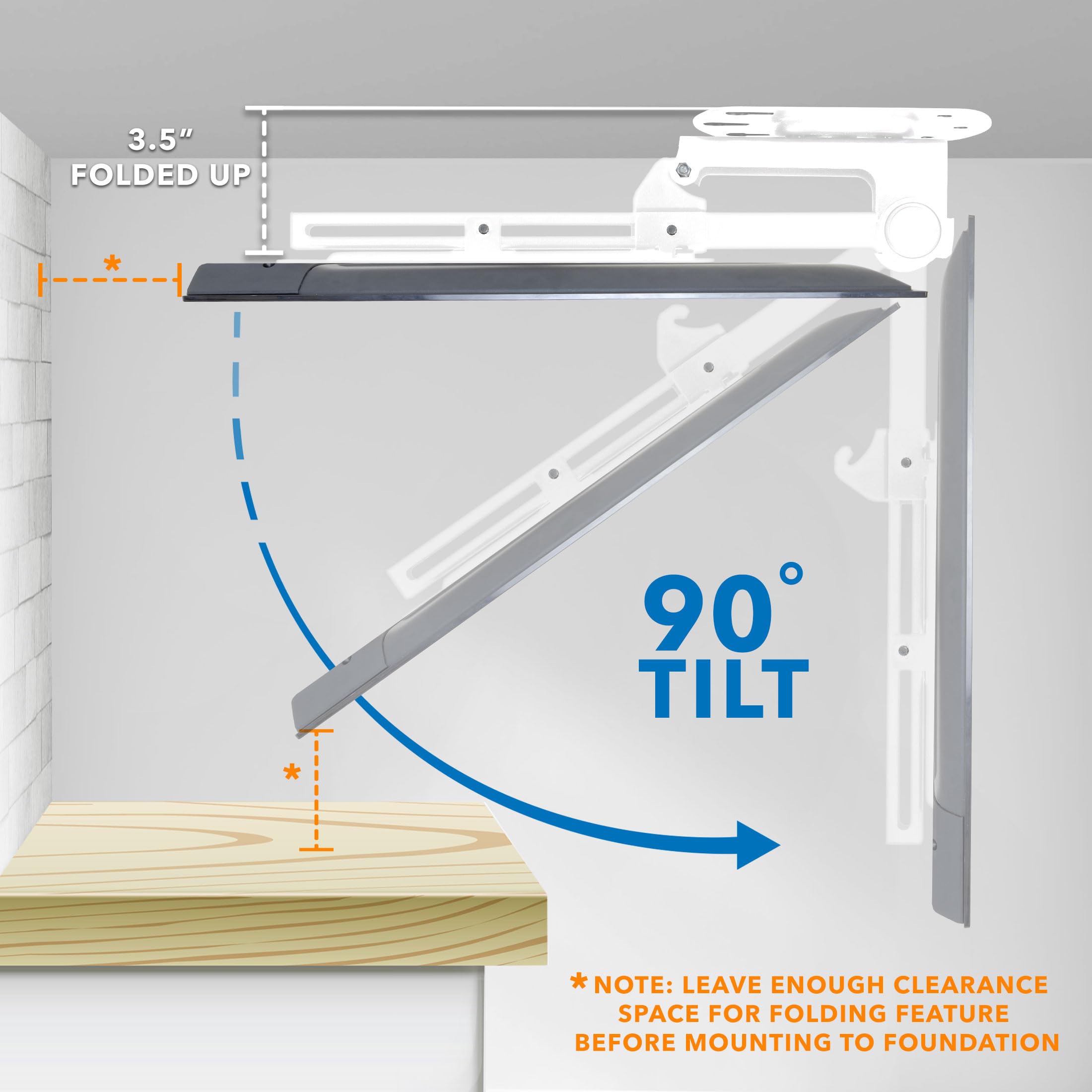 Foto 4 | Soporte De Tv De Techo Mount-it! Se Puede Plegar De 23 A 55 Pulgadas  20 Kg De Capacidad - Venta Internacional.