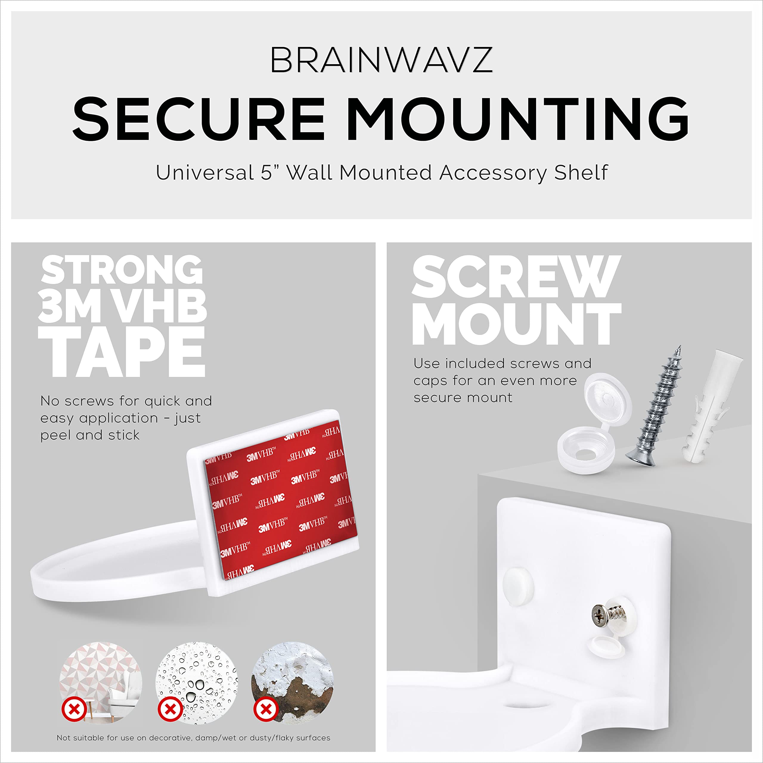 Foto 6 pulgar | Soporte De Estante Flotante Brainwavz De 12 7 Cm Para Cámaras Y Más - Venta Internacional.
