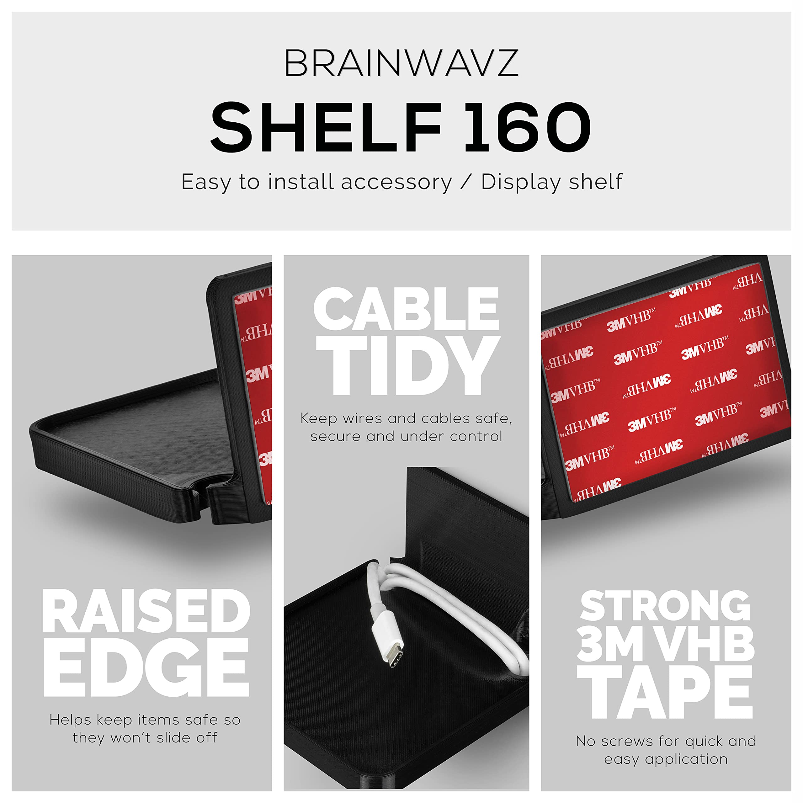 Foto 5 | Estante De Pared Brainwavz Para Cámaras De Seguridad Y Más (negro) - Venta Internacional.