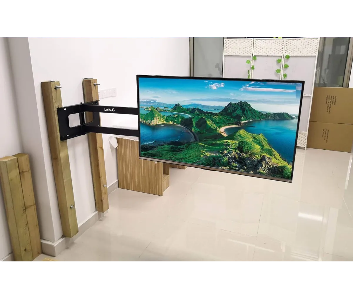 Foto 2 | Soporte Tv Pared Con Brazo 109cm Para 42-86 Pulgadas Negro