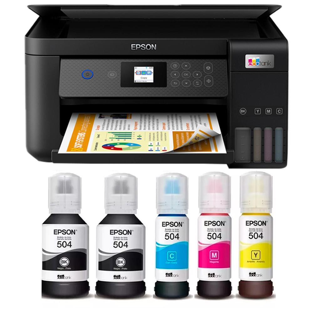 Foto 2 pulgar | Multifuncional Epson L4260 KIT-C11CJ63301-V2 color Negro Ecotank Tinta Continua + 5 Tintas T504