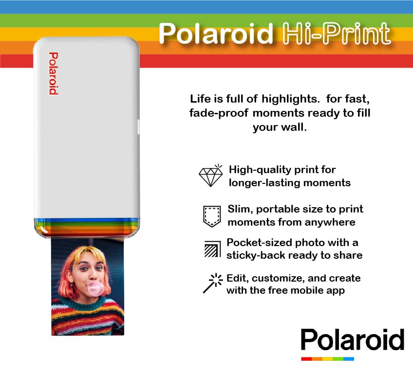 Foto 4 pulgar | Impresora Fotográfica De Bolsillo Polaroid Hi-print De Segunda Generación, Blanca - Venta Internacional.