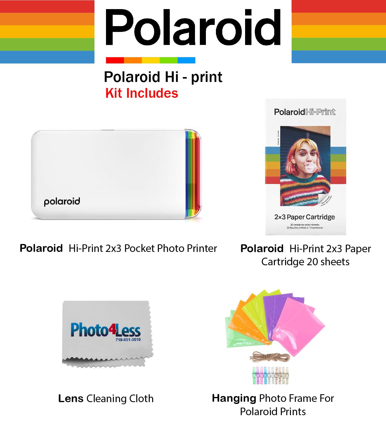 Foto 5 pulgar | Impresora Fotográfica De Bolsillo Polaroid Hi-print De Segunda Generación, Blanca - Venta Internacional.
