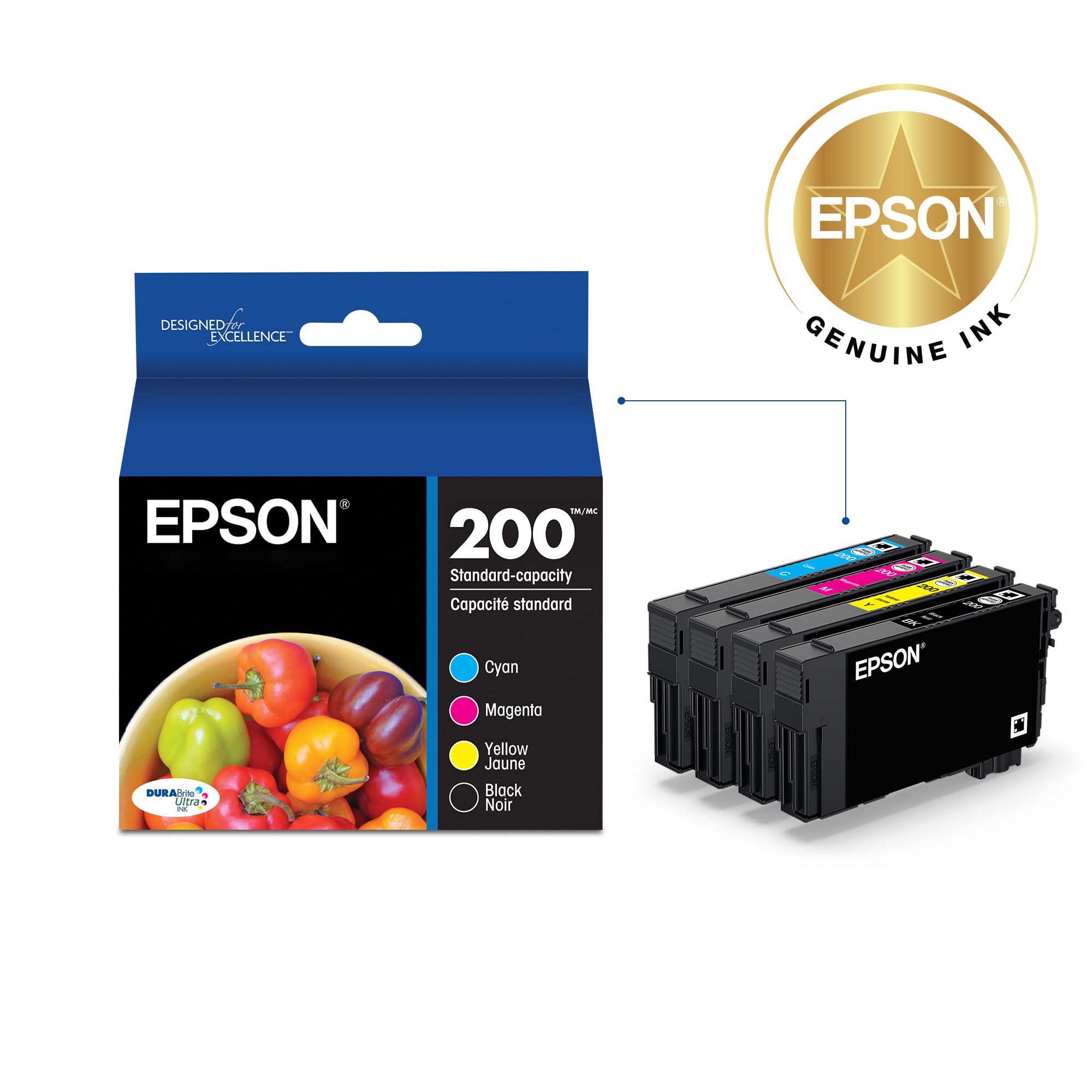 Foto 3 pulgar | Cartucho De Tinta Epson 200 Durabrite Ultra T200120-bcs Black & Color - Venta Internacional.