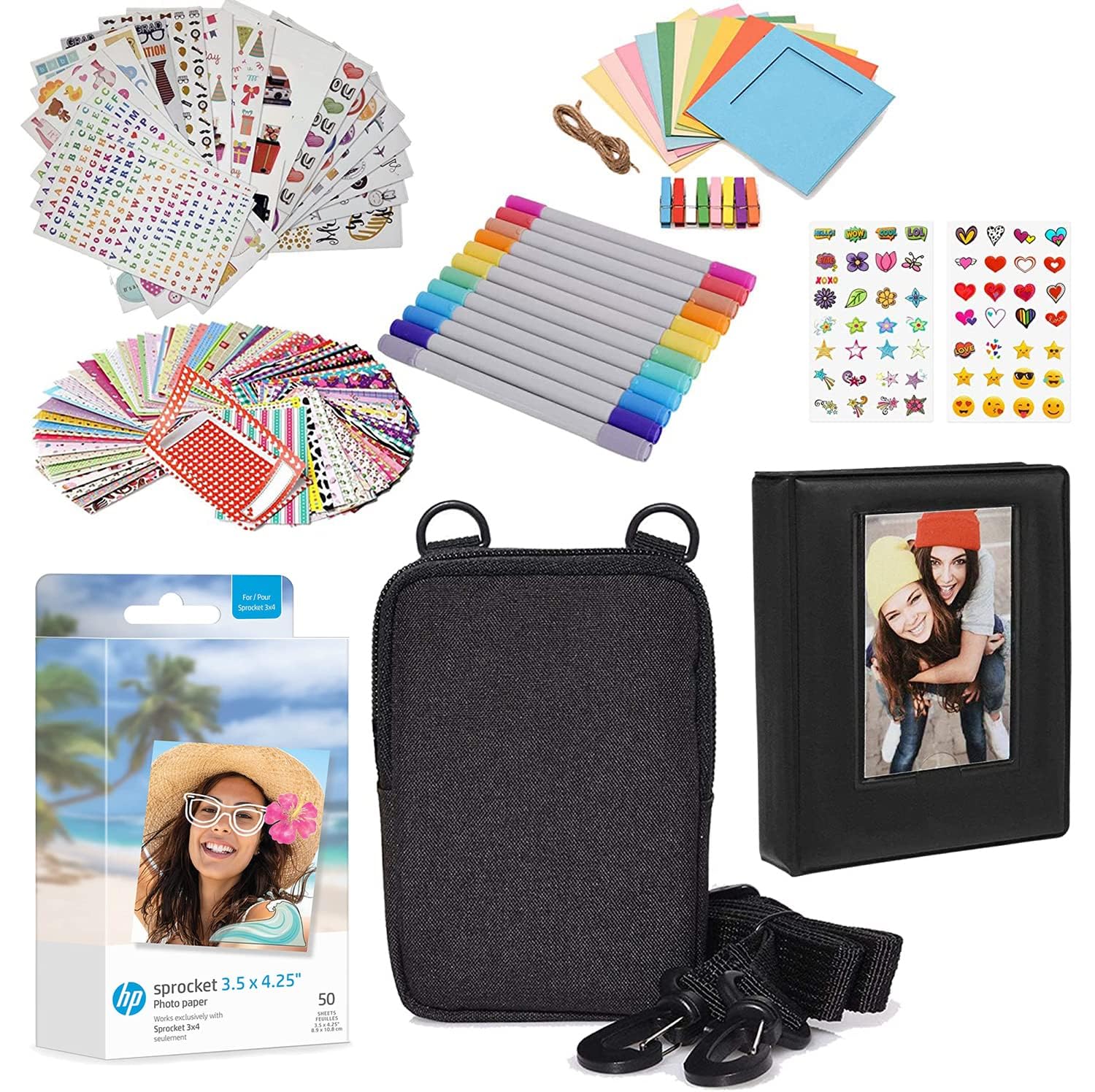 Foto 2 pulgar | Kit De Papel Fotográfico Hp Sprocket 9 X 11 Cm, 50 Hojas Con Estuche Y Álbum - Venta Internacional.