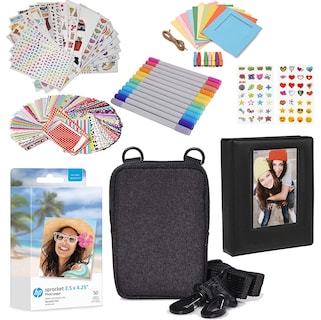 Foto 1 | Kit De Papel Fotográfico Hp Sprocket 9 X 11 Cm, 50 Hojas Con Estuche Y Álbum - Venta Internacional.