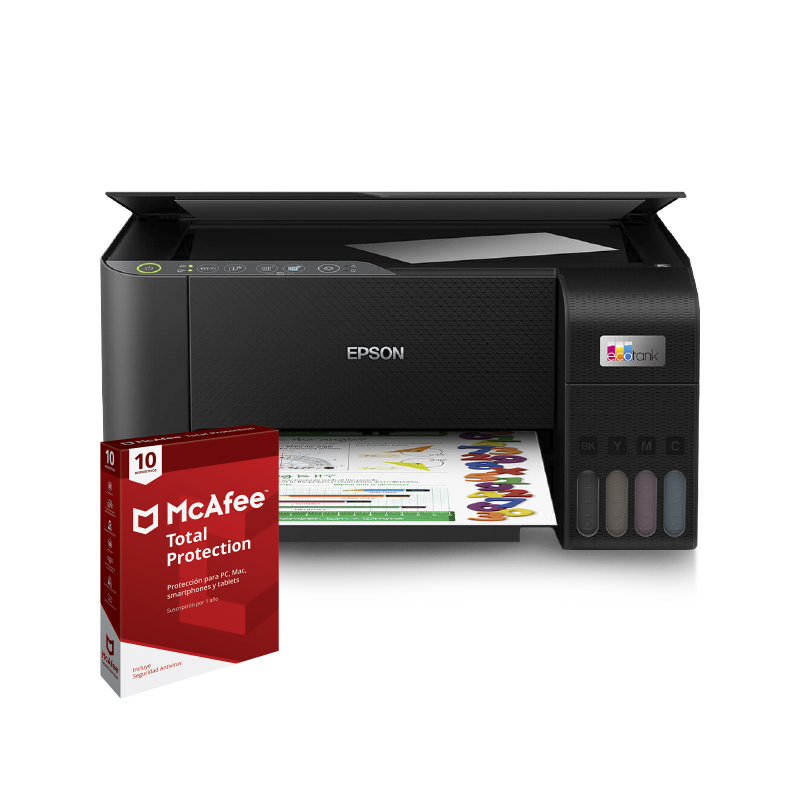 Multifuncional Epson Ecotank L3250 Wi-fi + Licencia Digital Mcafee Total Protection 10 Dispositivos