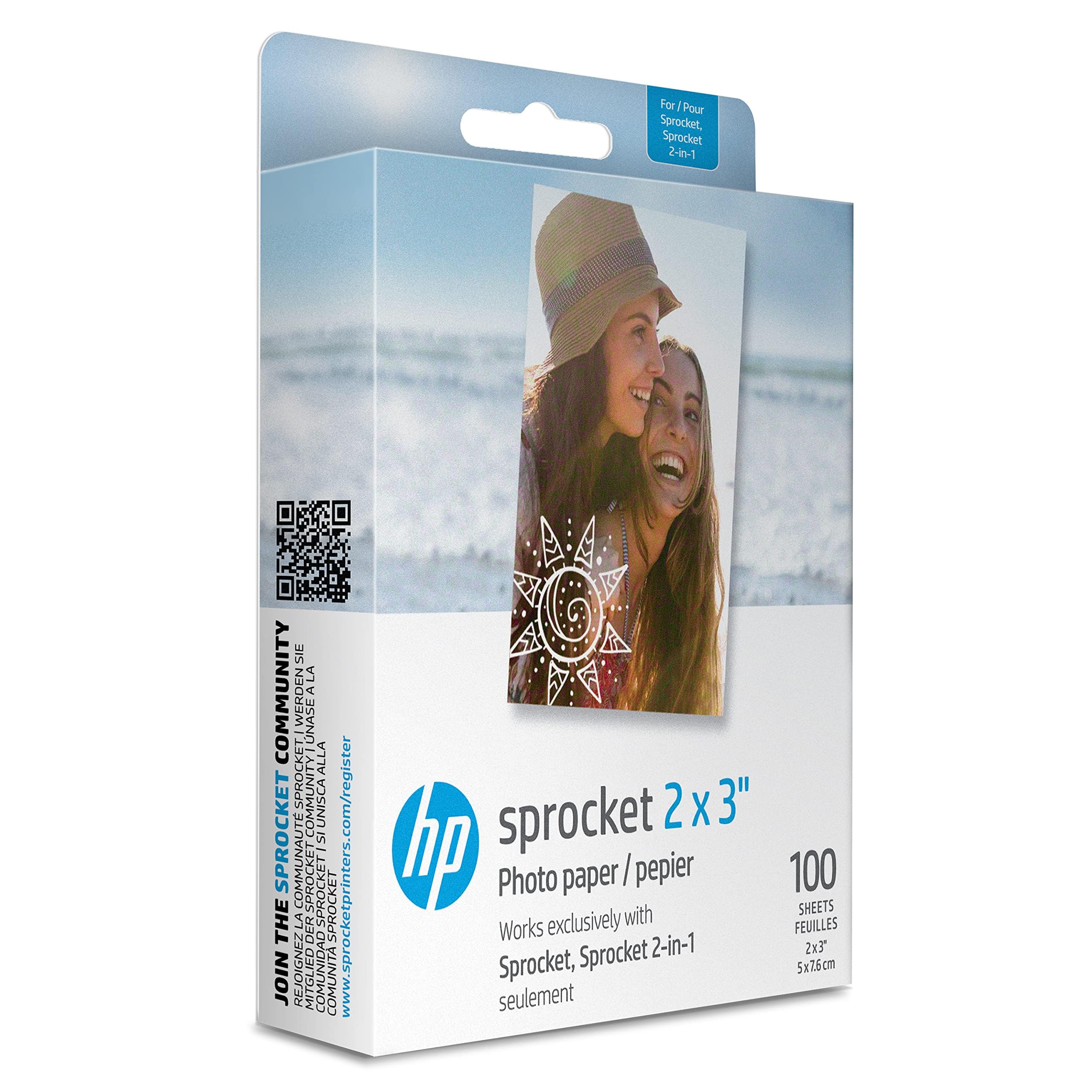 Foto 2 pulgar | Papel Fotográfico Hp Sprocket 2x3 Premium Zink Back (100 Hojas) - Venta Internacional.