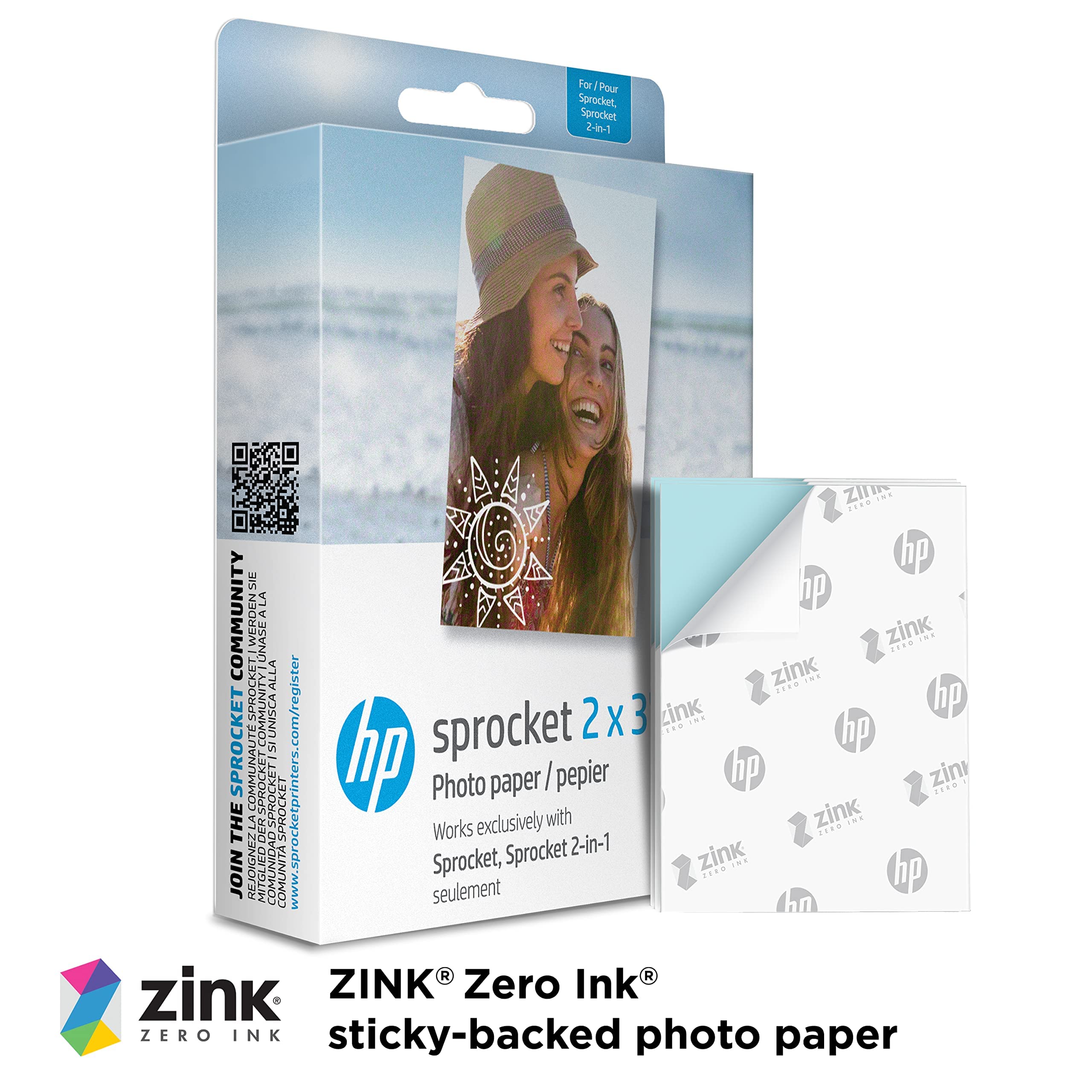 Foto 3 pulgar | Papel Fotográfico Hp Sprocket 2x3 Premium Zink Back (100 Hojas) - Venta Internacional.