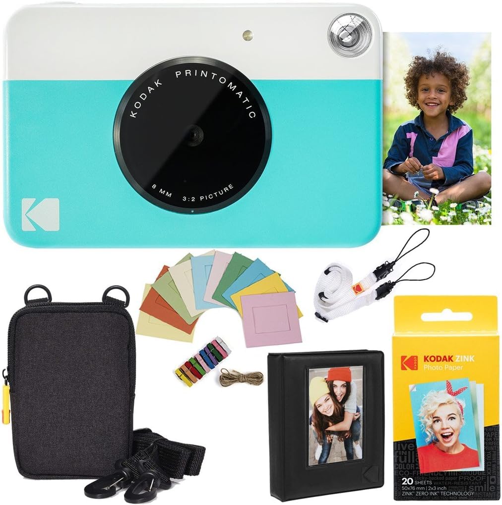 Foto 1 | Cámara Instantánea Kodak Printomatic Blue + Zink Paper, 20 Hojas - Venta Internacional.