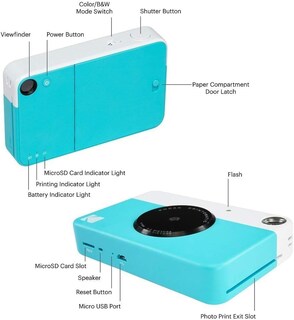 Foto 3 | Cámara Instantánea Kodak Printomatic Blue + Zink Paper, 20 Hojas - Venta Internacional.