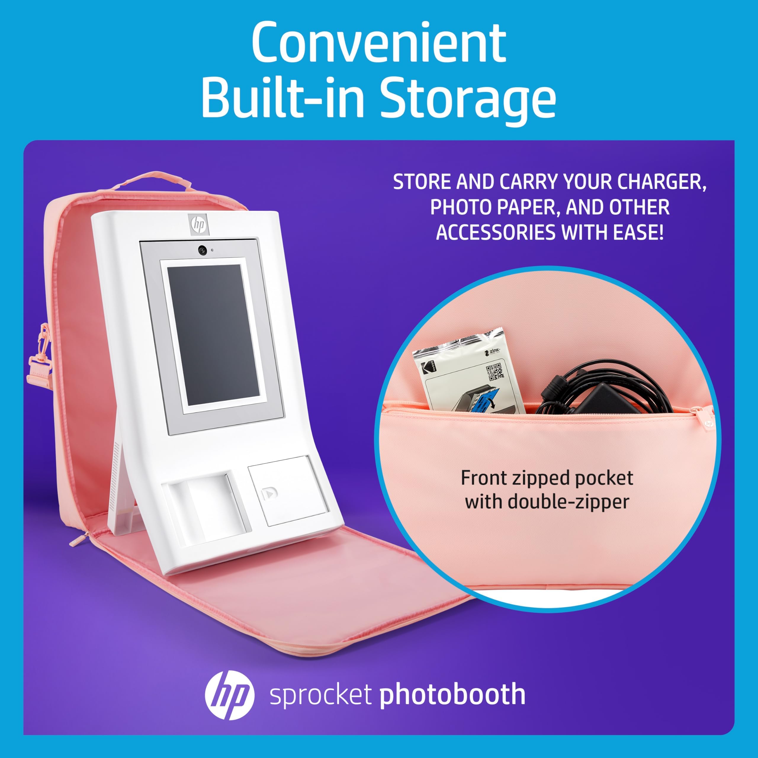 Foto 4 pulgar | Maletín De Transporte Hp Sprocket Photobooth Acolchado Rosa - Venta Internacional.