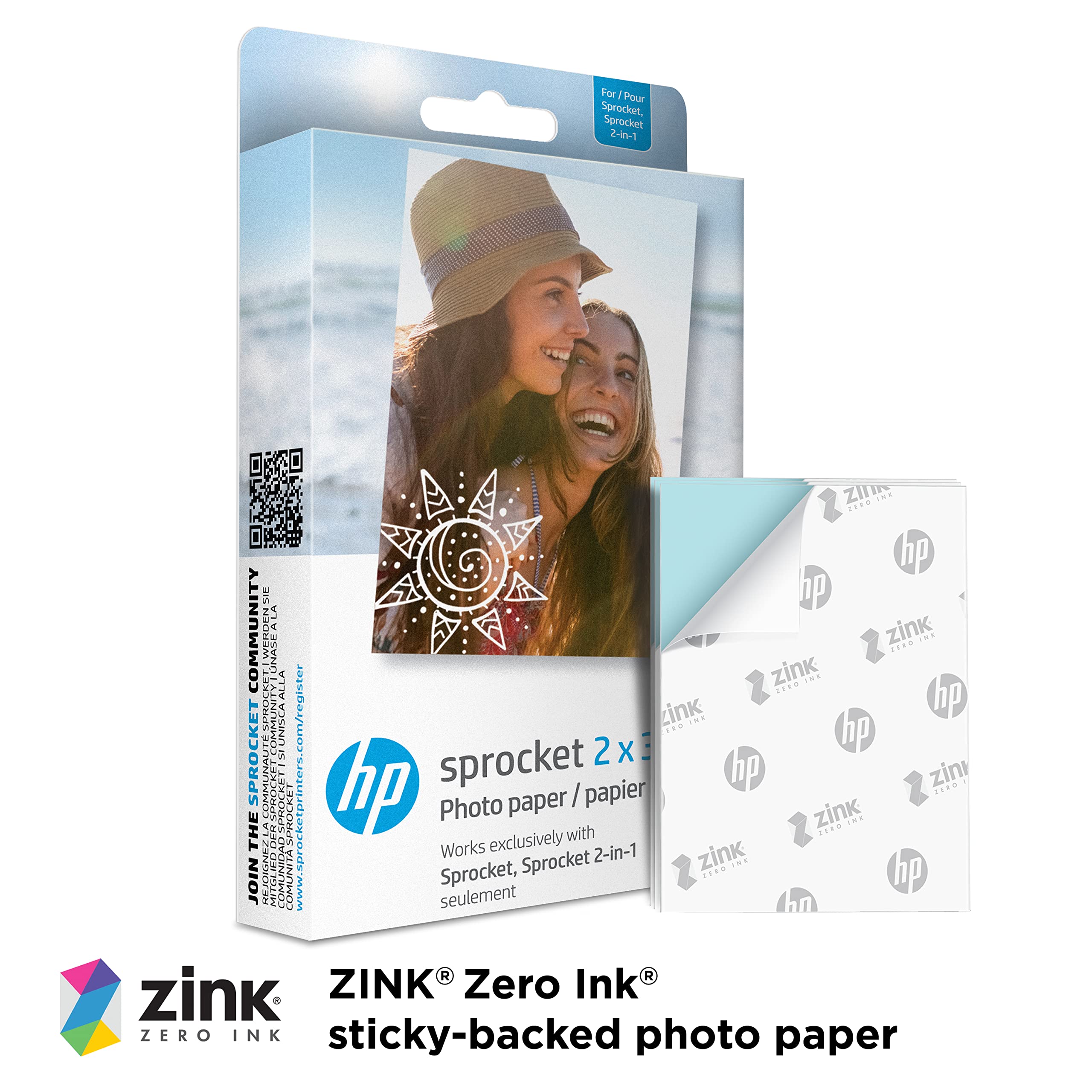 Foto 3 pulgar | Papel Fotográfico Hp Sprocket 2x3 Premium Zink Back (20 Hojas) - Venta Internacional.