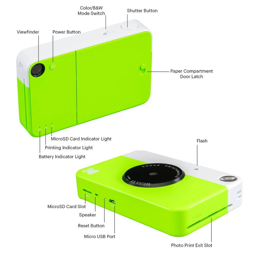 Foto 5 | Cámara Instantánea Kodak Printomatic Green Con Papel Zincado, 20 Hojas - Venta Internacional.