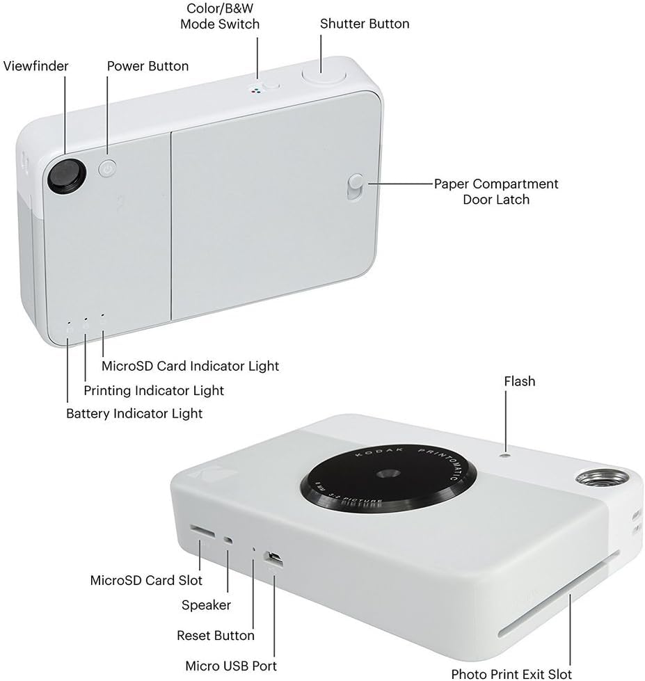 Foto 3 | Cámara Instantánea Kodak Printomatic Gris Con Papel Zincado Y Acc - Venta Internacional.