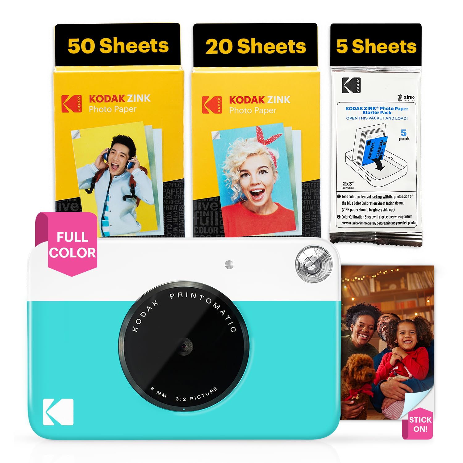 Foto 1 | Cámara Digital Kodak Printomatic De 5 Mp Con Paquete De 75 Hojas Azul - Venta Internacional.