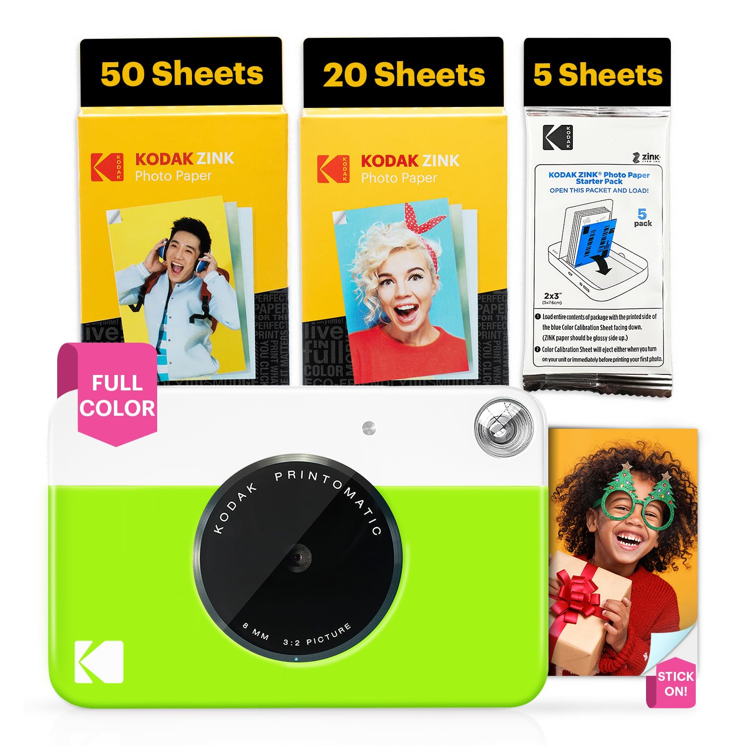 Cámara Digital Kodak Printomatic De 5 Mp Con Paquete De 75 Hojas, Color Verde - Venta Internacional.