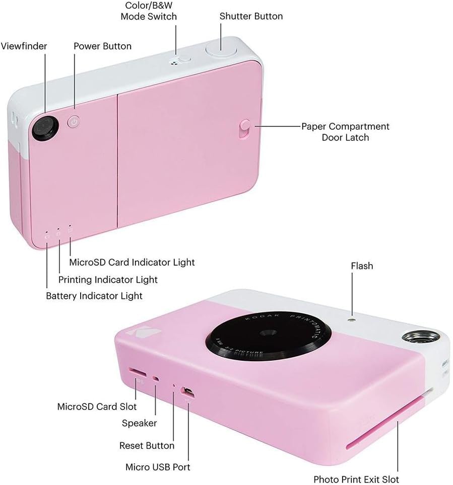 Foto 4 pulgar | Papel Zincado Rosa Para Cámara Instantánea Kodak Printomatic, 20 Hojas - Venta Internacional.