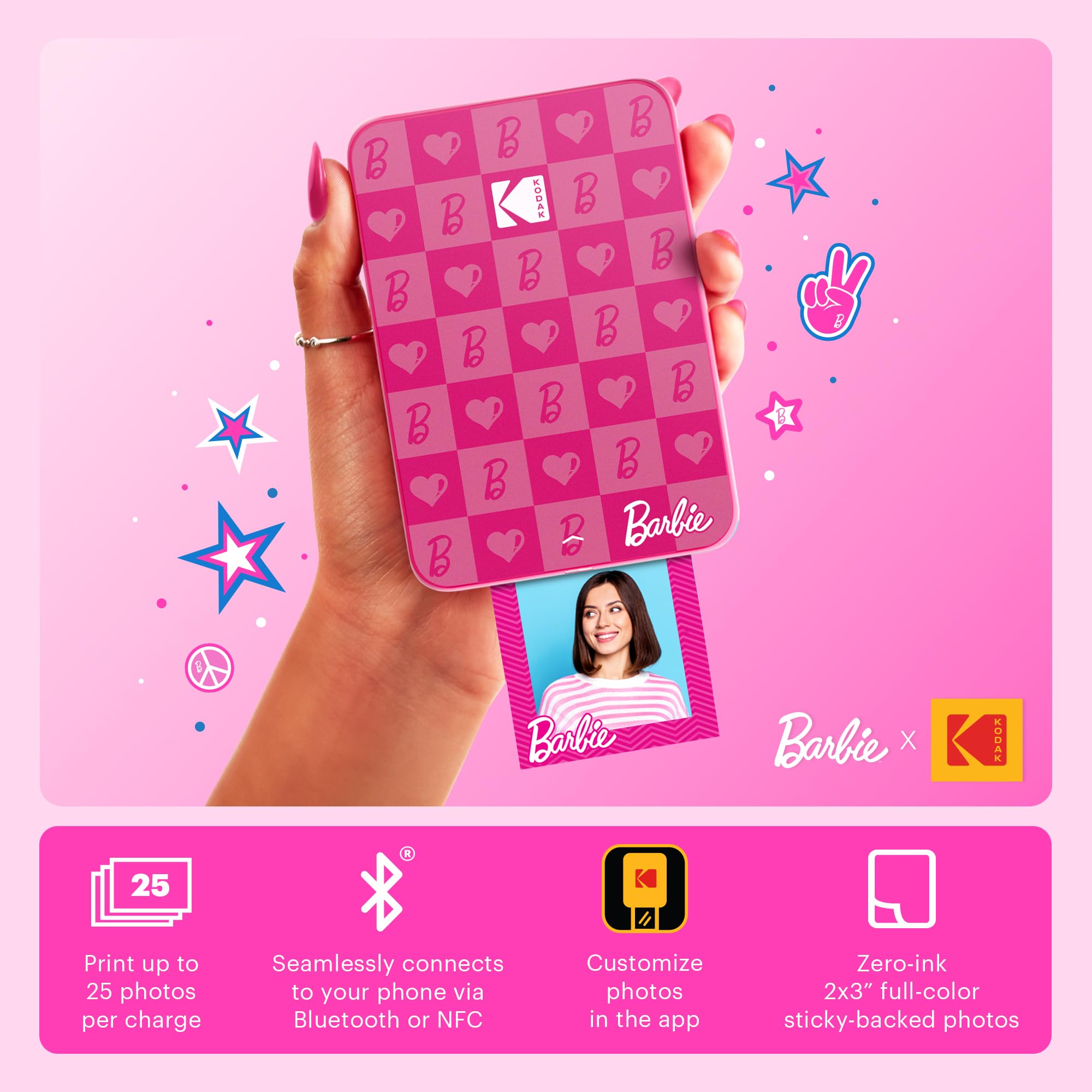 Foto 3 pulgar | Impresora Fotográfica Kodak X Barbie Instant Smartphone Barbie - Venta Internacional.