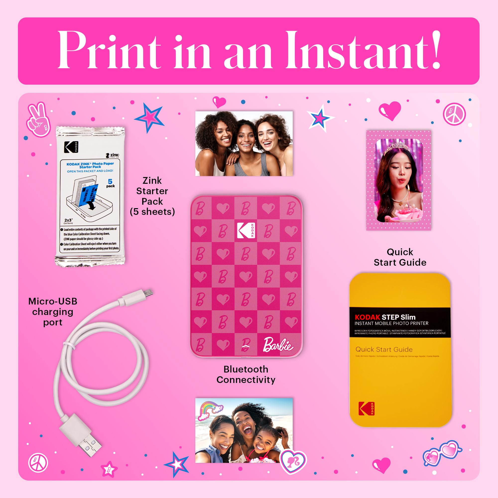 Foto 3 | Impresora Fotográfica Kodak X Barbie Instant Smartphone Barbie - Venta Internacional.