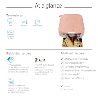Foto 7 | Impresora Fotográfica Hp Sprocket 2x3 Instant Rosa - Venta Internacional