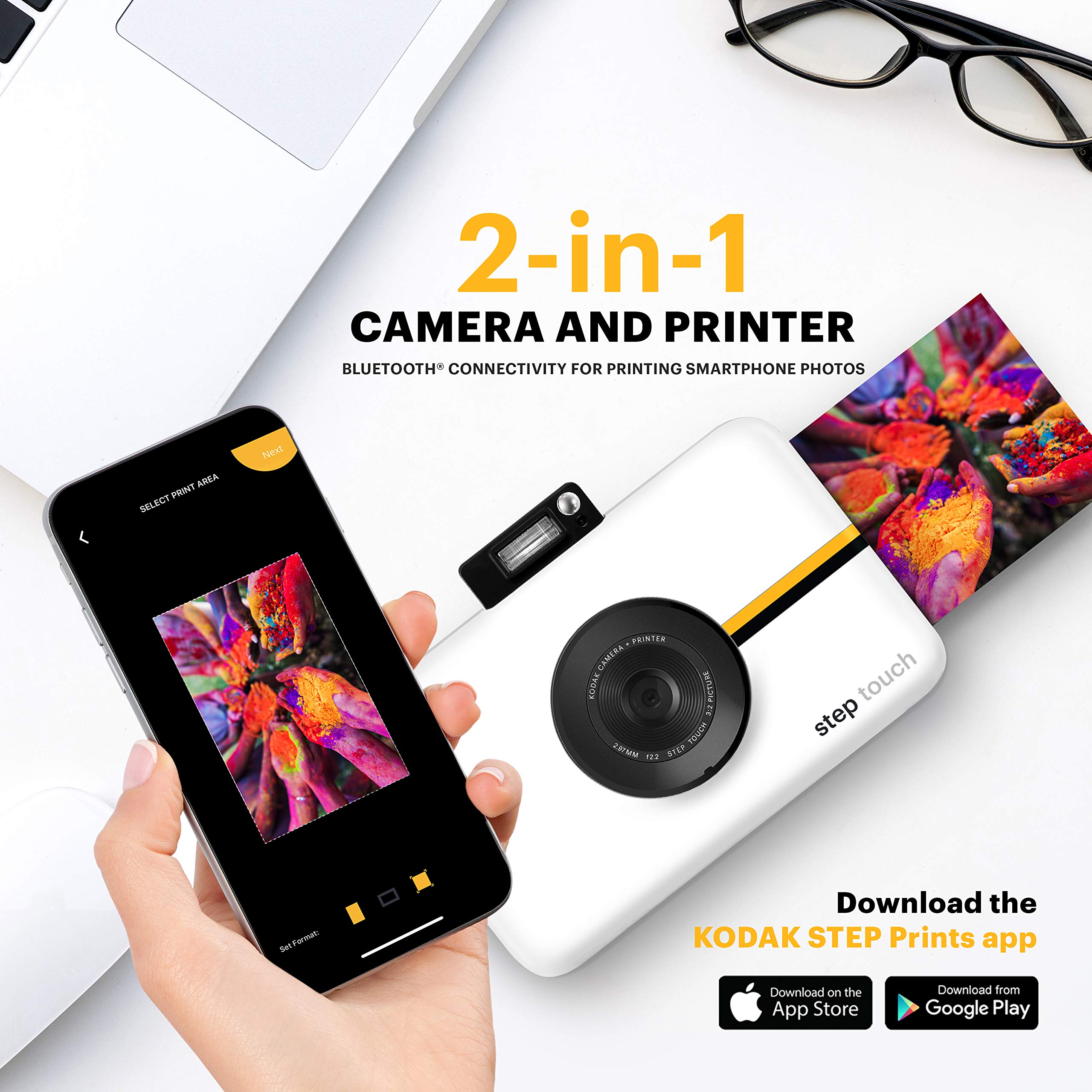 Foto 3 pulgar | Cámara E Impresora Instantánea Kodak Step Touch 13mp Blanca - Venta Internacional.