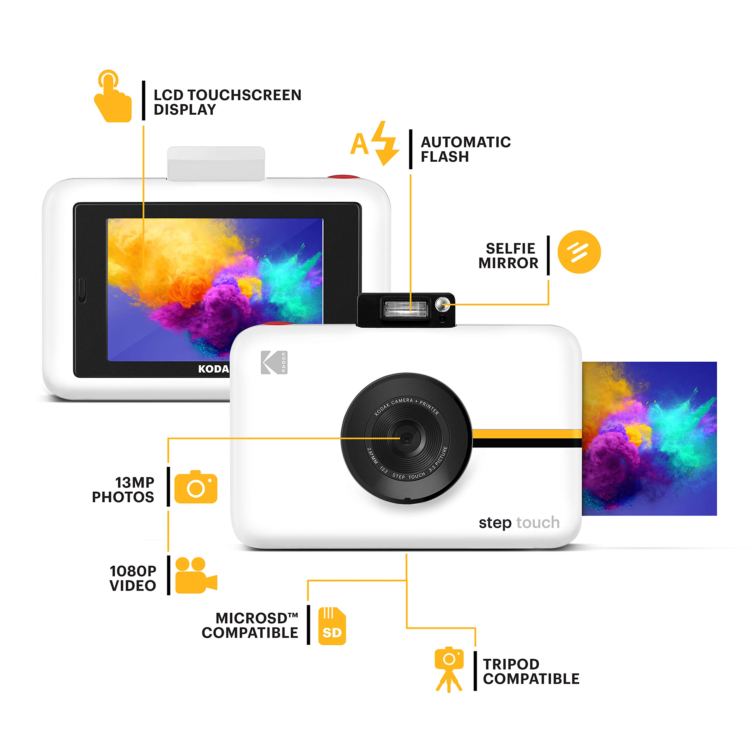 Foto 4 | Cámara E Impresora Instantánea Kodak Step Touch 13mp Blanca - Venta Internacional.