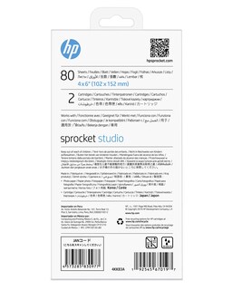 Foto 4 | Papel Fotográfico Y Cartuchos Hp Sprocket Studio 4x6 (80 Hojas) - Venta Internacional.