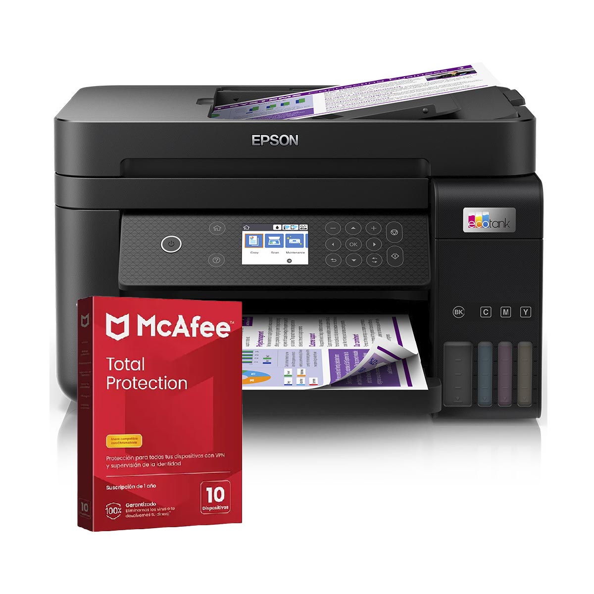 Foto 1 | Multifuncional Epson L6270 + Licencia Digital Antivirus Mcafee 10 Dispositivos 1 Año