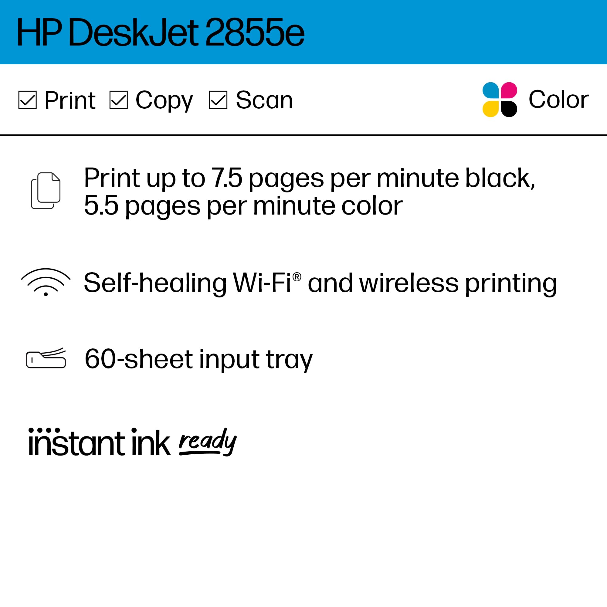 Foto 3 pulgar | Impresora Hp Deskjet 2855e Inalámbrica Multifunción De Inyección De Tinta En Color - Venta Internacional.
