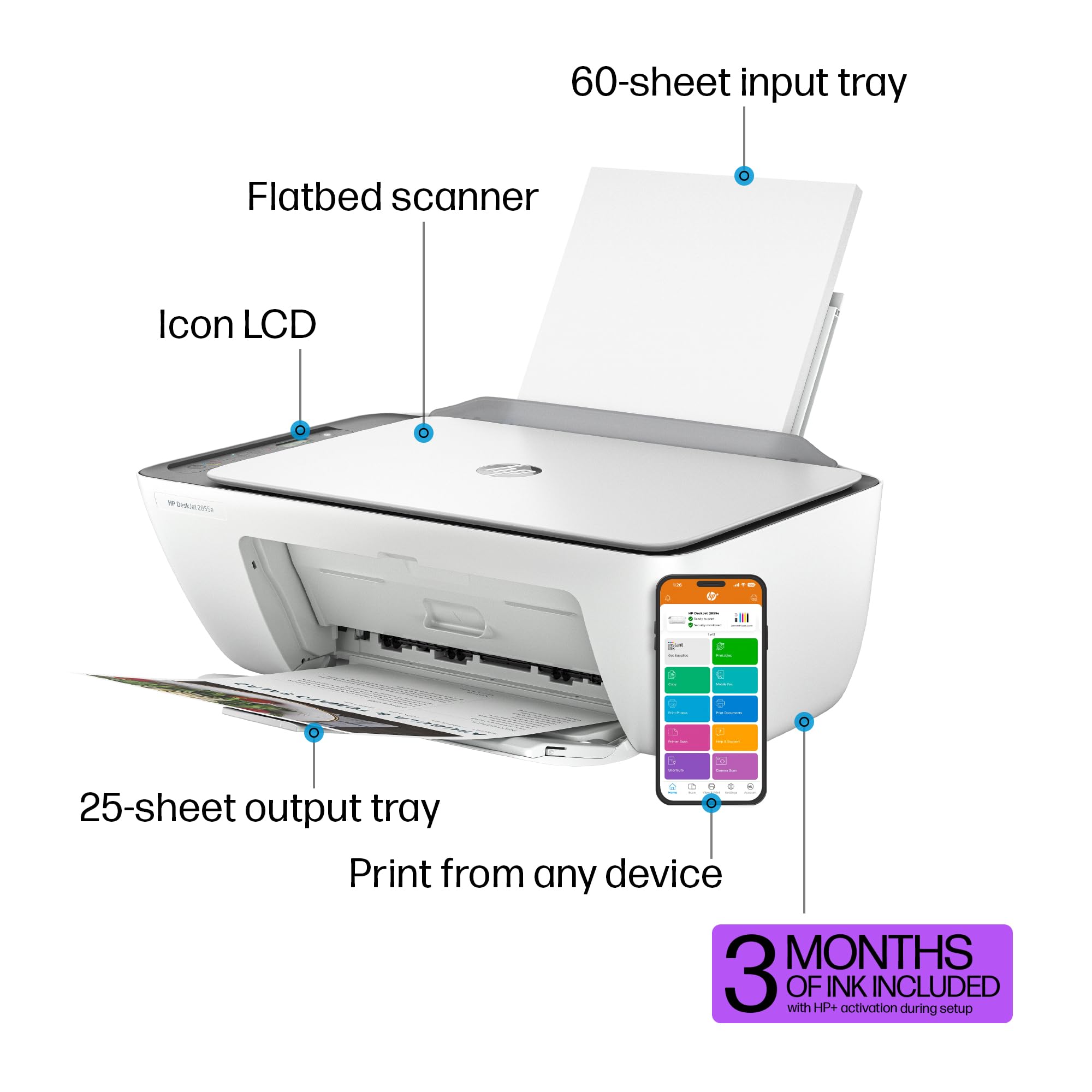 Foto 5 pulgar | Impresora Hp Deskjet 2855e Inalámbrica Multifunción De Inyección De Tinta En Color - Venta Internacional.